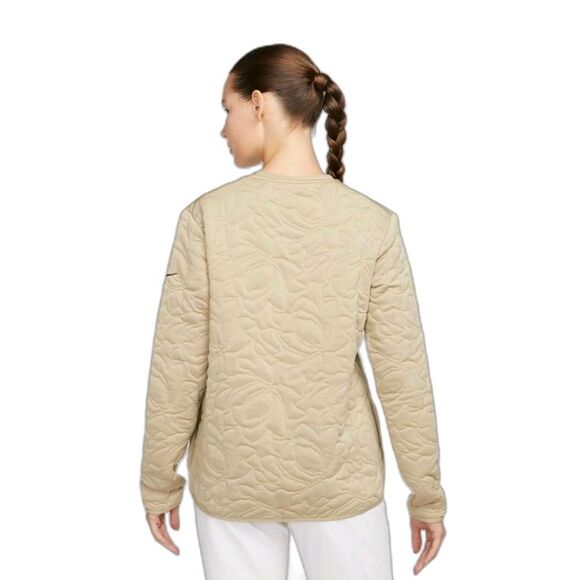 Nike Dri-Fit Golf "The League" Tan Quilted Sweatshirt w Pockets & Zip Neck NEW - Picture 2 of 16